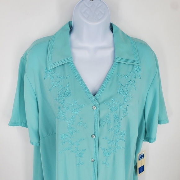 Covington Shirt Women 20W Embroidered Button Down Blouse - Picture 10 of 12